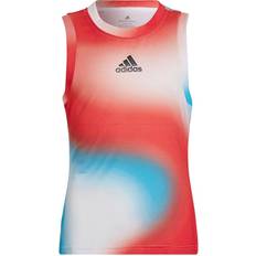 Spandex Tank Tops Children's Clothing Adidas Melbourne Tennis Match Tank Top Kids - White/Vivid Red/Sky Rush