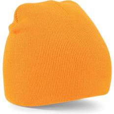 Orange - Women Beanies Beechfield Plain Basic Knitted Winter Beanie Hat - Fluorescent Orange