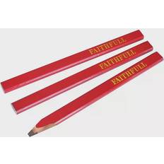 Faithfull Carpenter's Pencils Red/Medium (Pack 3)