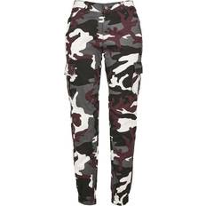 Urban Classics Ladies High Waist Camo Cargo Pants - Wine Camo