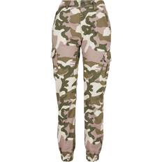 Urban Classics Ladies High Waist Camo Cargo Pants - Duskrose Camo