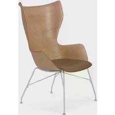 Kartell K/Wood Leather Armchair 110cm