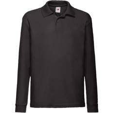 Fruit of the Loom Kid's 65/35 Long Sleeve Polo - Black (0632010)