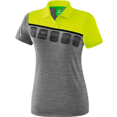 Erima 5-C Polo Shirt Women - Grey Marl/Lime Pop/Black