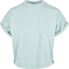 Urban Classics Ladies Short Pigment Dye Cut On Sleeve Tee - Seablue