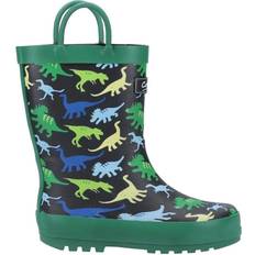 Cotswold Childrens/Kids Sprinkle Wellington Boots - Green/Black/Sky Blue