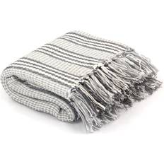 vidaXL Stripes Blankets Grey/White (150x125cm)