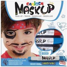 CARIOCA Mask Up Carnival, Face Painting Kit for Boys and Girls, Make-up Sticks Ideal for Christmas, Halloween, Carnival and Parties 3 Colours and 2 Tutorials Dermatologically Tested