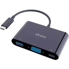 Akasa USB C-USB A/VGA/USB C M-F