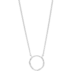 Monica Vinader Riva Circle Necklace - Sterling Silver/Diamond