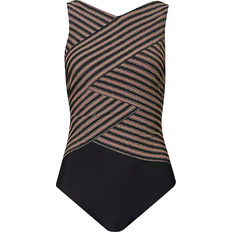 Bonprix Striped Shaper Swimsuit - Black Stripe