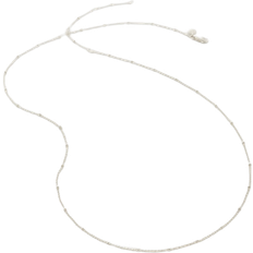 Monica Vinader Fine Beaded Chain Necklace Long - Silver