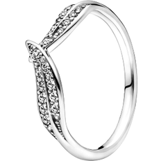 Pandora Sparkling Leaves Ring - Silver/Transparent