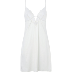 White Nightgowns Calvin Klein Satin and Lace Night Dress - Ivory