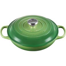 Cast Iron Shallow Casseroles Le Creuset Bamboo Green Signature Cast Iron Round with lid 3.5 L 30 cm