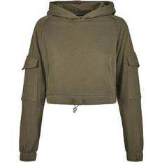 Urban Classics Ladies Short Worker Hoody - Summer Olive