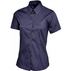 Uneek Ladies Pinpoint Oxford Half Sleeve Shirt - Navy