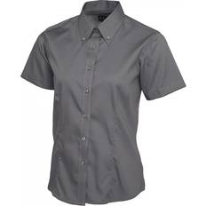 Uneek Ladies Pinpoint Oxford Half Sleeve Shirt - Charcoal