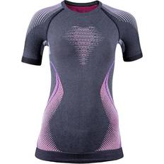 UYN Evolutyon UW Short Sleeve Shirt Women - Anthracite Melange/Raspberry/Purple