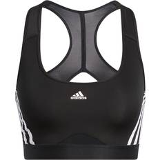 Adidas Powerreact Training Medium-Support 3-Stripes Bra - Black/White