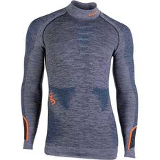 UYN Ambityon UW Long Sleeve Shirt Men - Black Melange/Atlantic/Orange Shiny