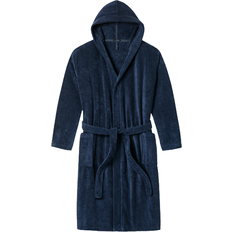 Blue - Men Robes Schiesser Essentials Terrycloth Bathrobe - Navy