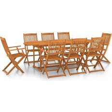 vidaXL 3086974 Patio Dining Set, 1 Table incl. 8 Chairs