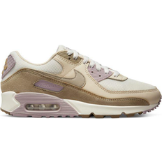 Beige - Nike Air Max 90 - Women Shoes Nike Air Max 90 W - Brown Kelp/Light Violet Ore/Rattan/Khaki