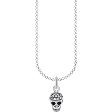 Thomas Sabo Charm Club Delicate Skull Necklace - Silver/Transparent