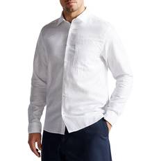 Ted Baker Remark Long Sleeve Linen Shirt - White