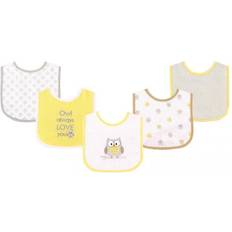 Luvable Friends Drooler Bibs with PEVA Back Owl 5-pack