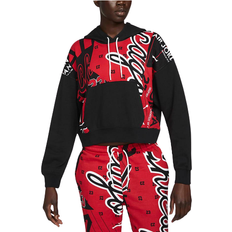 Nike Jordan All Over Printed Fleece Hoodie Women's - Black/Gym Red