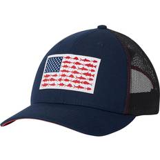 Columbia PFG Fish Flag Mesh Snapback High Crown - Collegiate Navy/Sunset Red