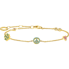 Thomas Sabo Charm Club Delicate Symbols Bracelet - Gold/Multicolour