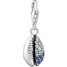 Thomas Sabo Charm Club Collectable Shell Charm Pendant - Silver/Blue/Transparent