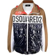 DSquared2 Logo Print Colour Block Windbreaker Jacket - Brown