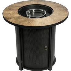 Teamson Round Propane Gas Fire Pit Table Burner