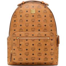 MCM Stark Visetos Backpack Medium - Cognac