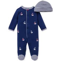 Little Me Sailboats Footie & Hat Set - Navy (LBQ03518N)