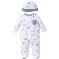 Little Me Puppy Toile Footed One-Piece & Hat - Medieval Blue/White (LBQ04528N)