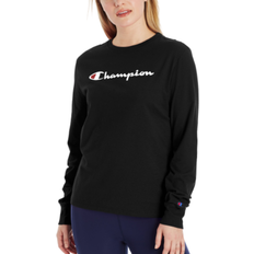 Champion Script Logo Classic Long-Sleeve Tee - Black