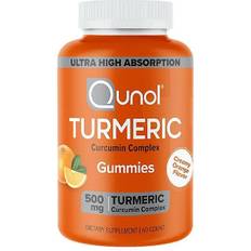 Ginger Supplements Qunol Turmeric Curumin Complex Creamy Orange 500 mg 60 Gummies