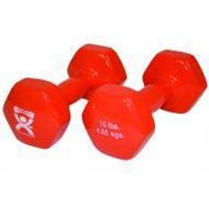 CanDo vinyl coated dumbbell 10 lb Orange, pair