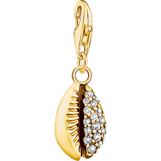 Thomas Sabo Charm Club Collectable Shell Charm Pendant - Gold/Transparent