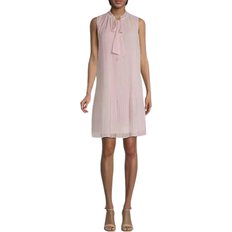 DKNY Pleated A-Line Dress - Powder