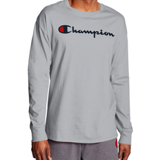 Champion Classic Script Logo Long Sleeve T-shirt - Oxford Grey