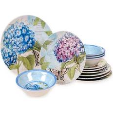 Certified International Hydrangea Garden Dinner Set 12pcs