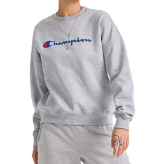 Champion Script Logo Powerblend Fleece Relaxed Crew T-shirt - Oxford Grey
