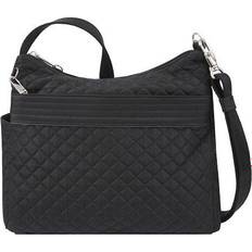 Detachable Wrist Strap Crossbody Bags Travelon Anti-Theft Boho Square Crossbody - Black