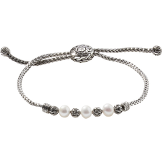 John Hardy Pull Through Station Bracelet - Silver/Pearl